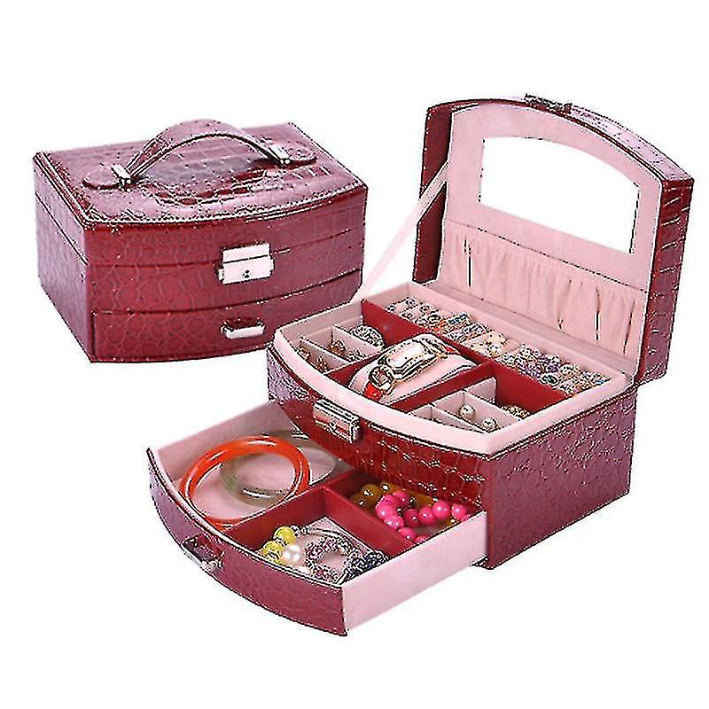 Pu Leather Rectangular Jewelry Storage Box