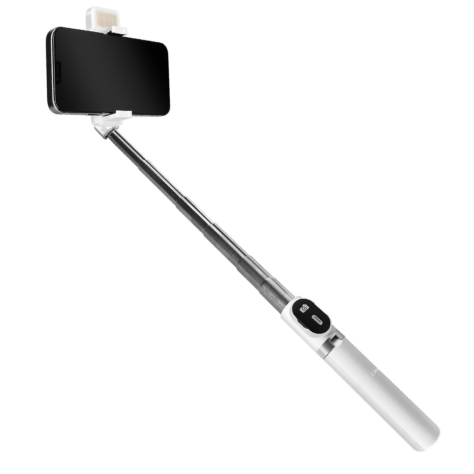 Bluetooth Selfie-Stick mit Stativfunktion LinQ Funkfernbedienung weiß
