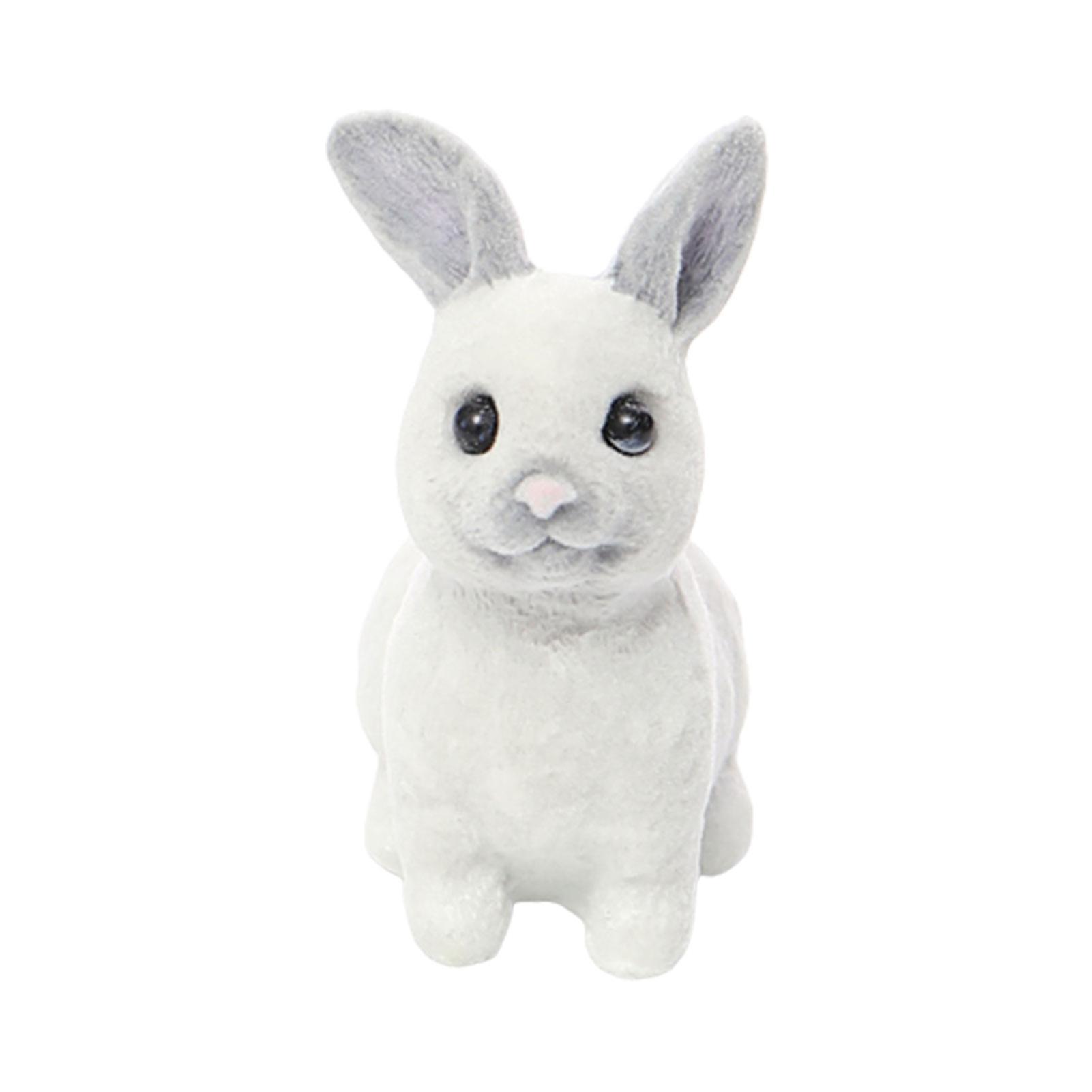 Simulation Cute Rabbit Figurine Attractive Appearance Fairy Decor