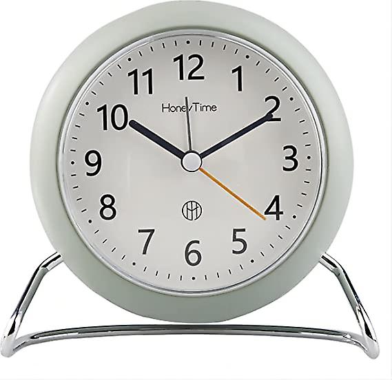 4 Inch Round Non-ticking Alarm Clock, Battery Operated, Light Emitting Function, Super Silent Alarm Clock, Simple And Stylish Design For Deskbedroom