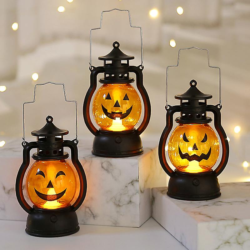 Halloween Decorative LED Skull Lantern Lights 3-Pack