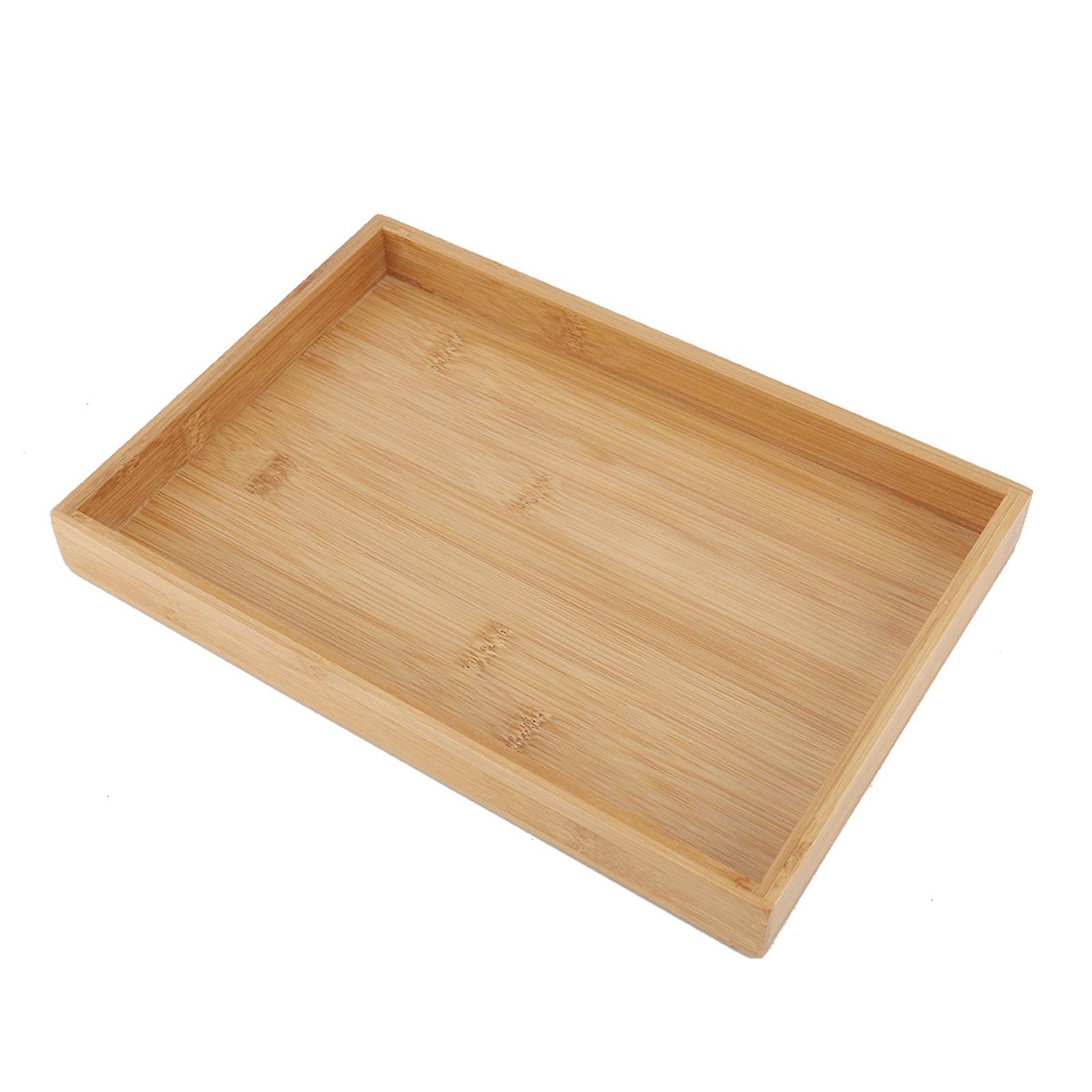 Japanese Style Rectangular Fruit Tea Food Serving Tray for Restaurant Home (28*19.5*3cm)