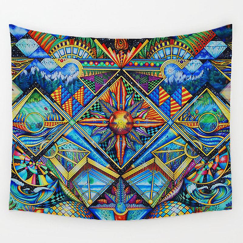 Geometric Irregular Hippie Mandala Pattern Tapestry