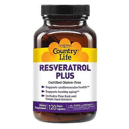 Country Life Resveratrol Plus, 120 Caps (Pack of 1)