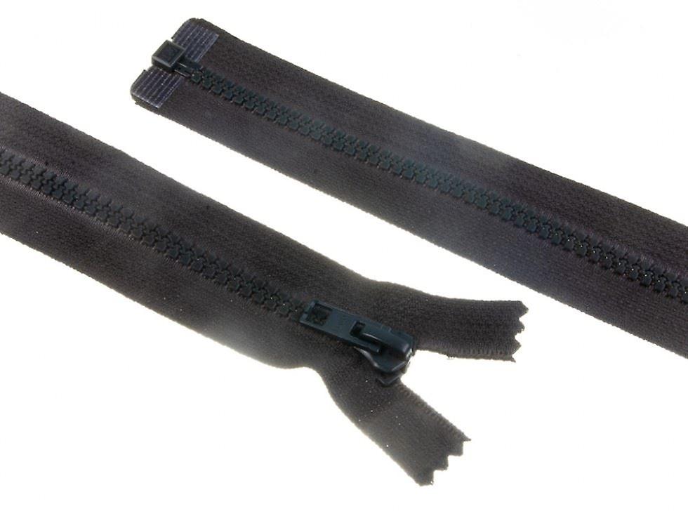Minerva Plastic Chunky Open End Zips Dark Grey - 65 cm - each