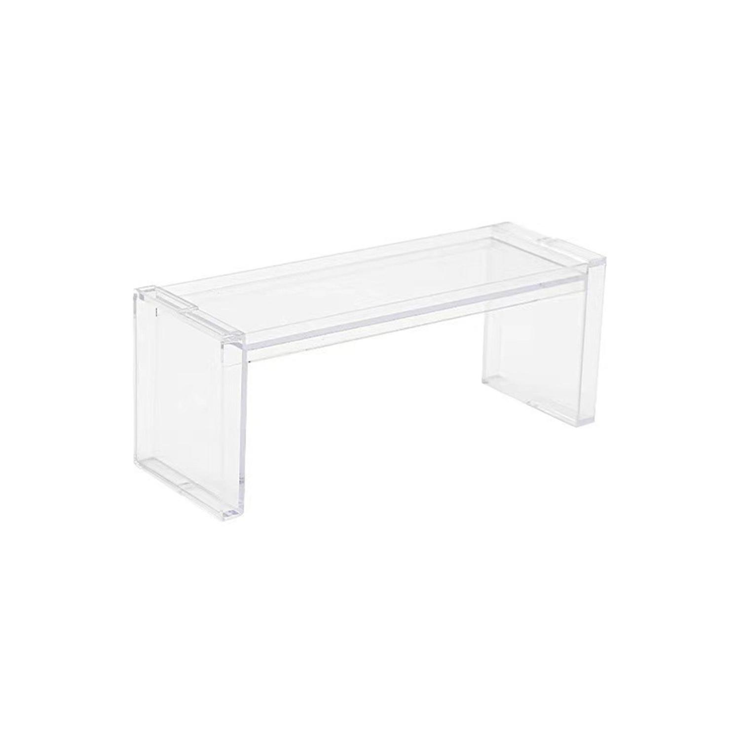 Desktop Storage Shelf Stackable Sturdy Dust-proof Transparent Large Capacity Cosmetic Rack Shelf for