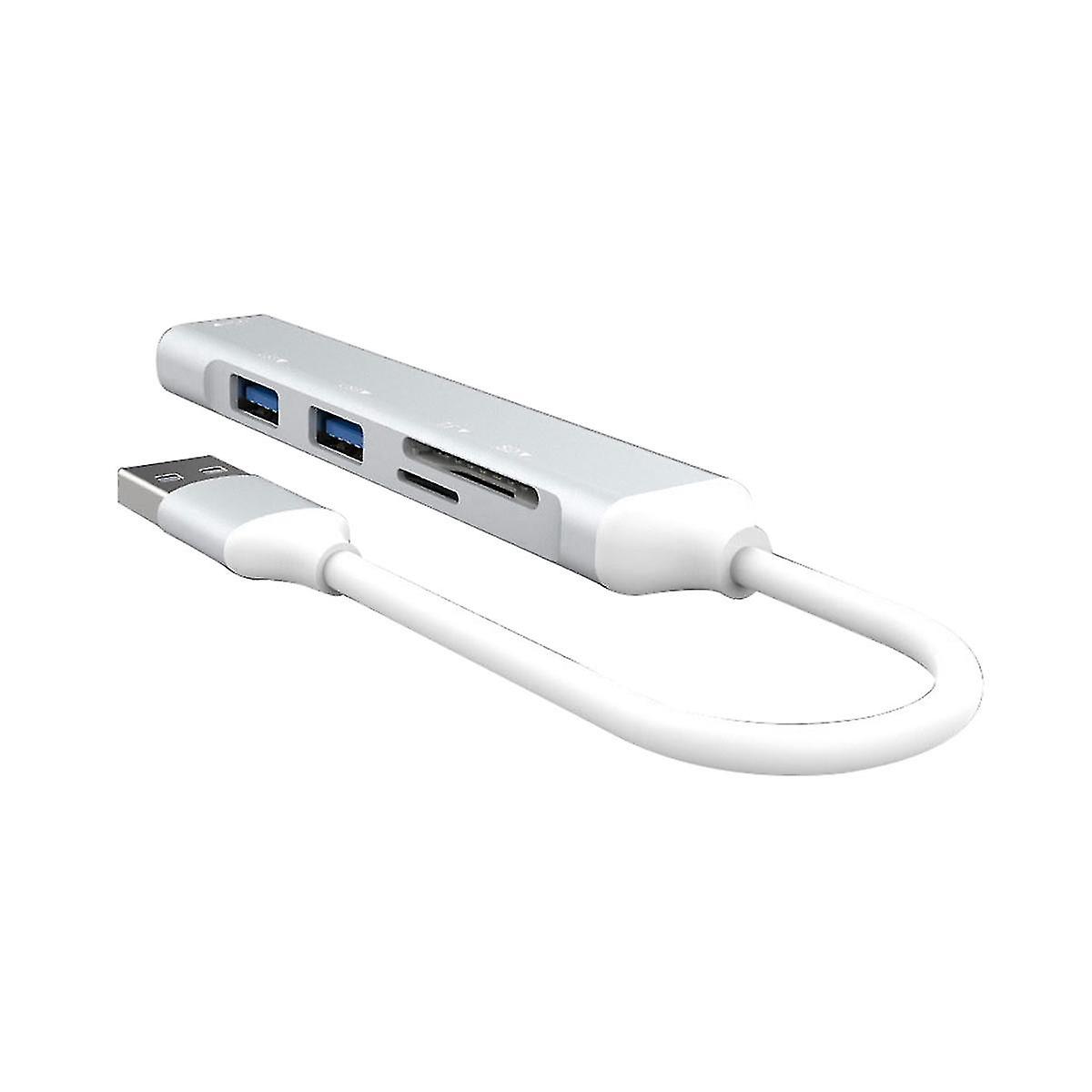 Usb Hub 3.0 Usb-A Hub Splitter 5 Port Usb3.0 met Tf / sd-kaartlezer High Speed Data Transfer voor La