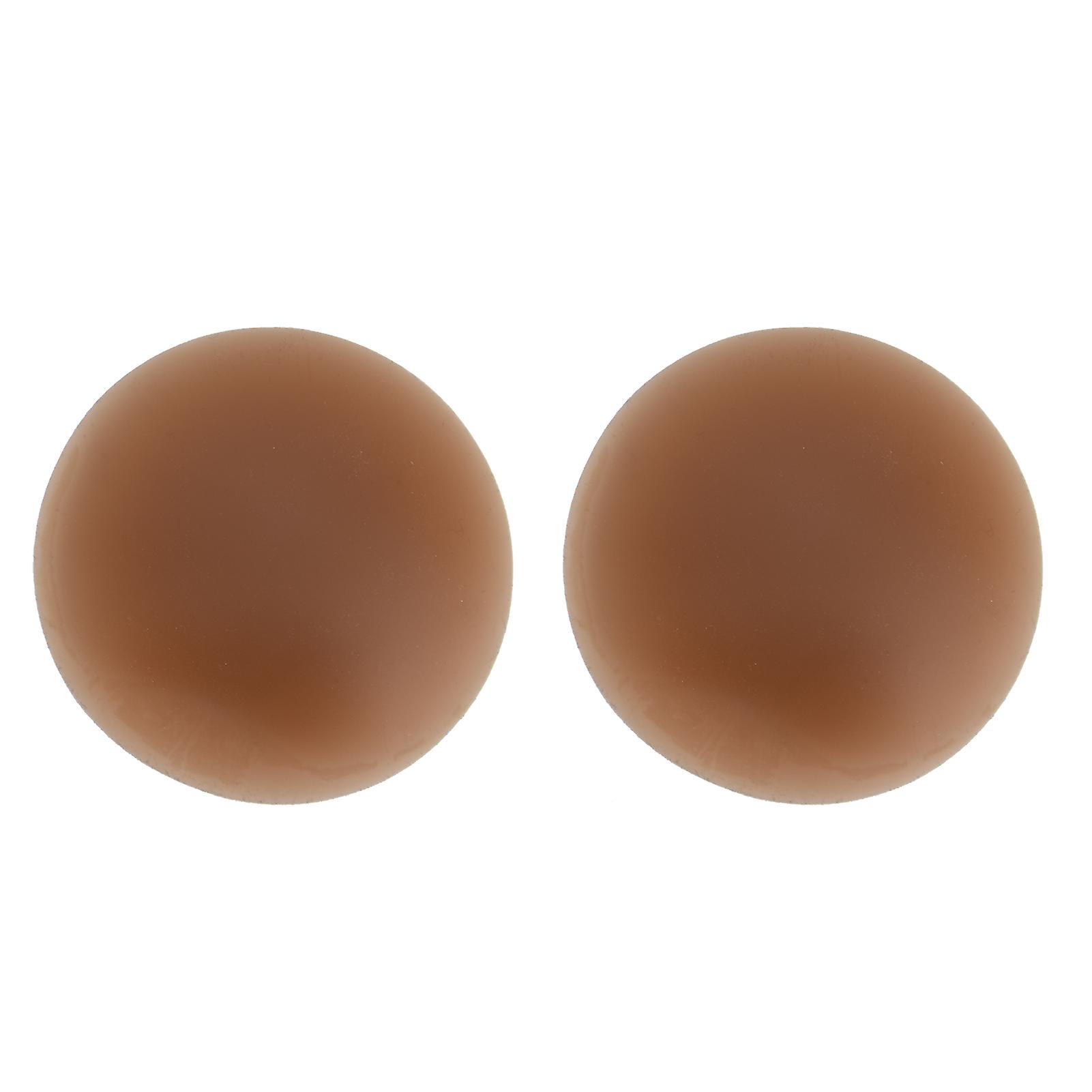 Cache-tétons adhésifs réutilisables en silicone pour soutien-gorge rond, adhésifs et sans danger, couleur café, taille L = 10 cm