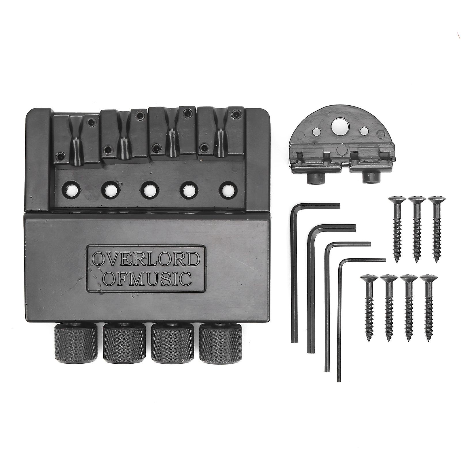 Bass String Bridge 4‑String Headless Zinc Alloy Tail Musical Instrument Accessories Black