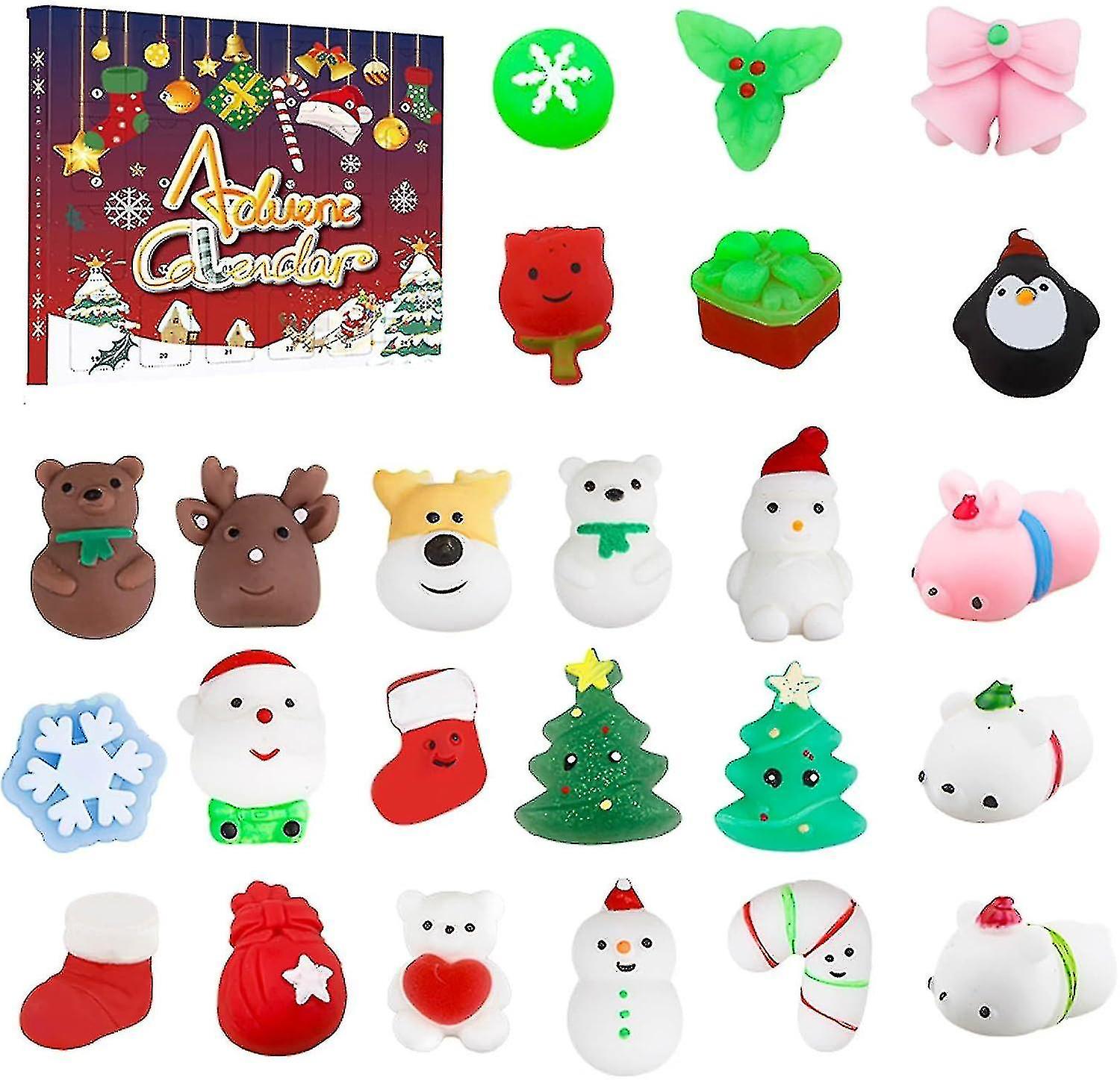 Squishy Advent Calendar 2023, Christmas Advent Calendar, 24 Days Christmas Countdown Calendar Sensory Fidget Toys, Xmas Gift