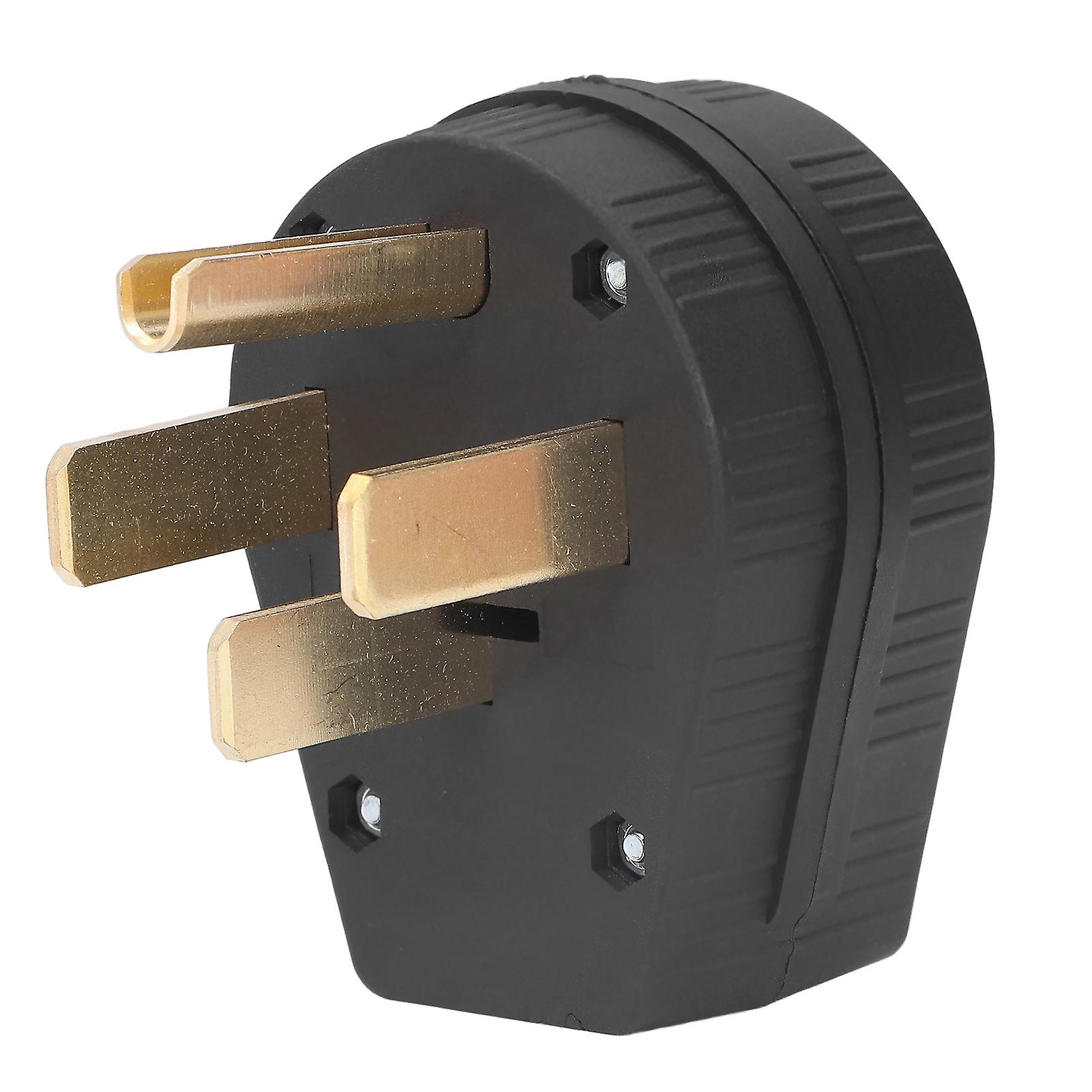 NEMA 14‑50P Straight Blade Angle Plug 50A 125V/250V Power Output 4 Prong Plug for Stove Dryer Generator