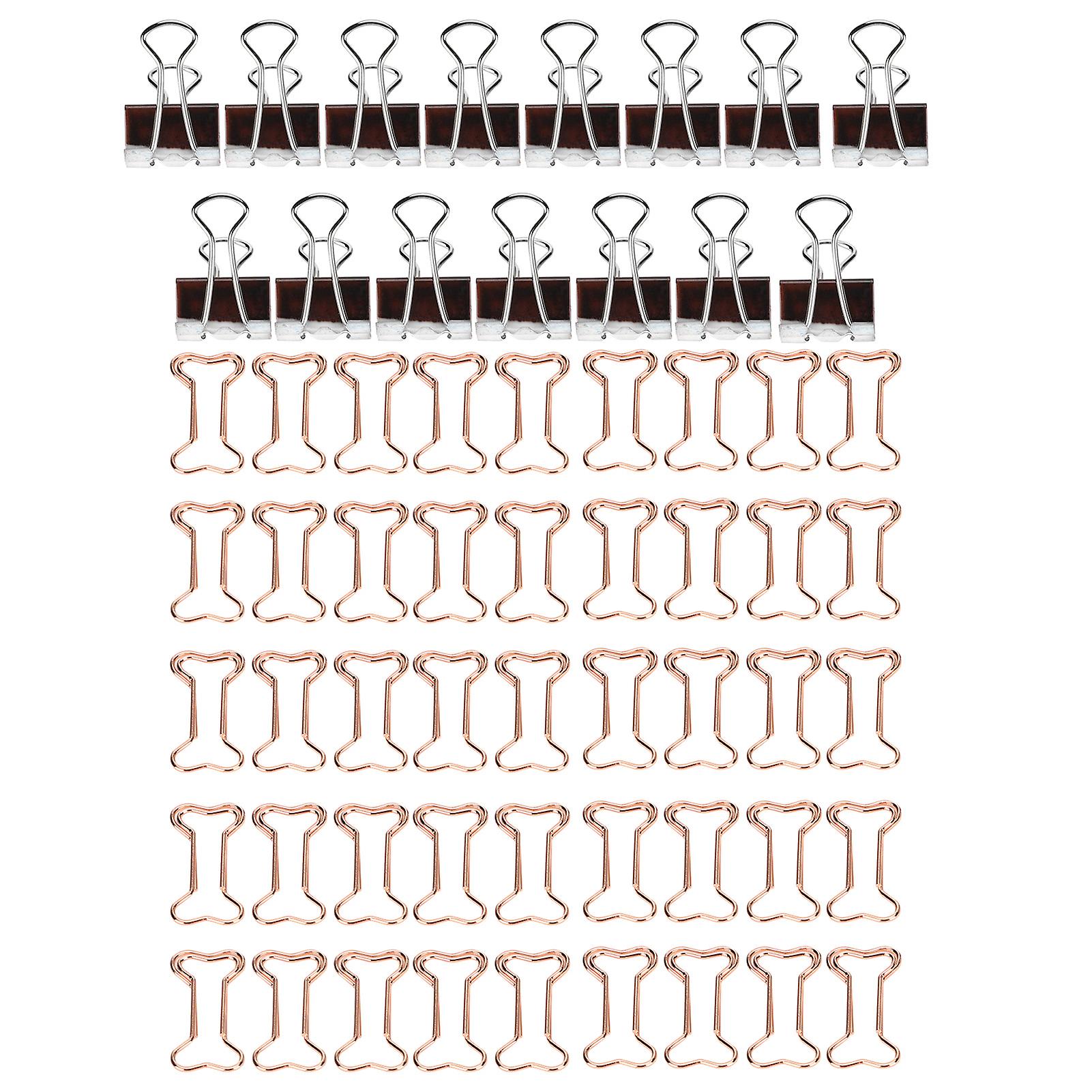 5 Set Push Nail Binder Clip: Metal Paper Clamp Combination for Office and School