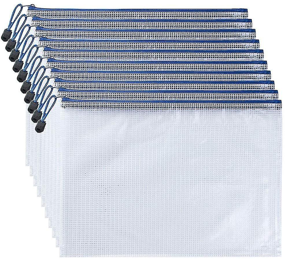 10 Pieces Document Pocket A3 Plastic File Pockets Zipper For File Paper