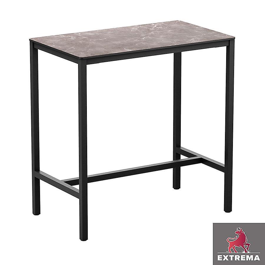 Erman Marble 4 Leg Poseur Table - Black - 119x69cm