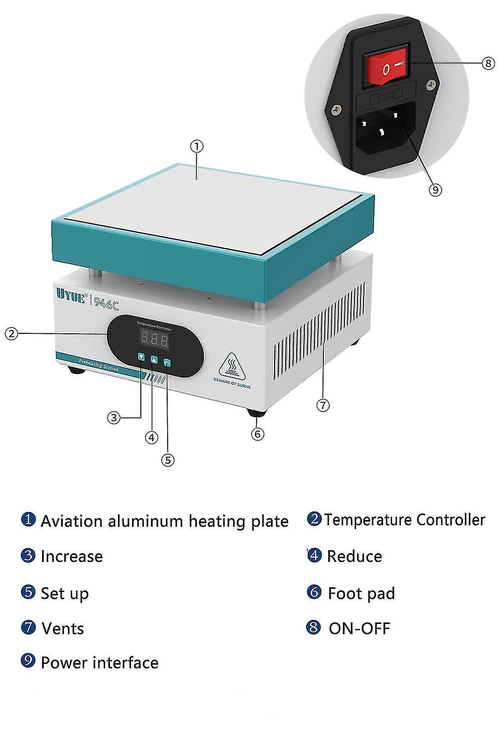 200*200Mm Electronic Plate Preheating Station For Pcb Smd Bga Preheater Digital Thermostat Platform Heating Plate Uyue 946c