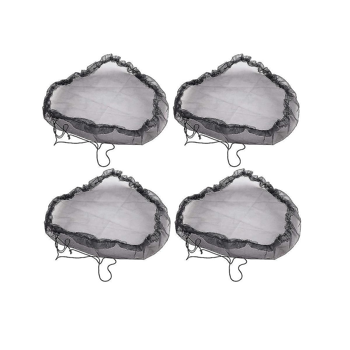 4 Pack Rain Barrel Net Covers - Leaf Resistant Rain Barrel Net Covers With Drawstring