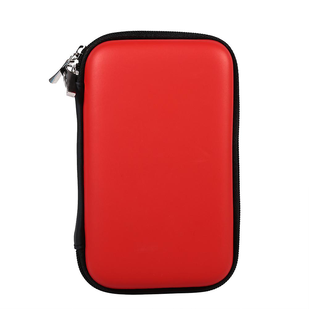 USB Flash Drive Case Digital Accessories Cable Earphone Storage Organizer Bag New (Red)