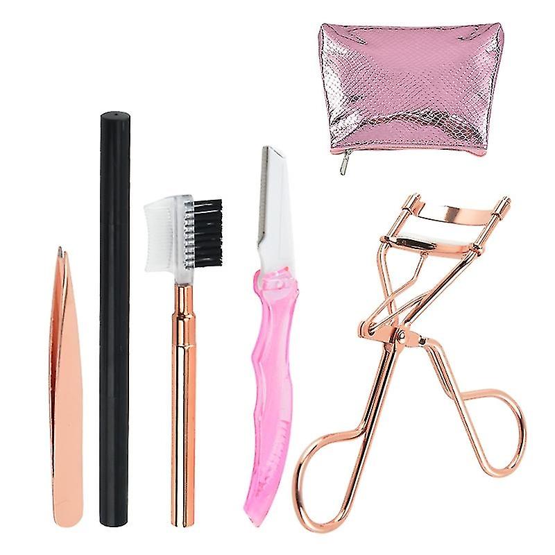 5 Pieces Eyelash Applicator Tool False Eyelashes Applicator Eyebrow Curler Eyebrow Scissors (With a