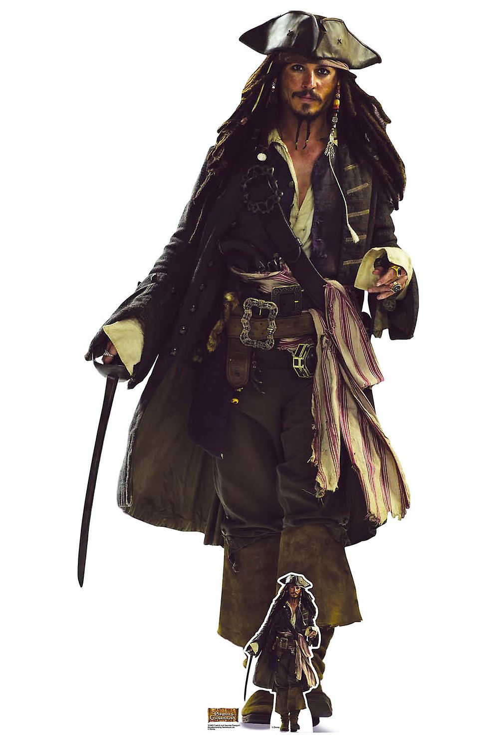Captain Jack Sparrow with Cutlass Lifesize Cardboard Cutout Johnny Depp Standee