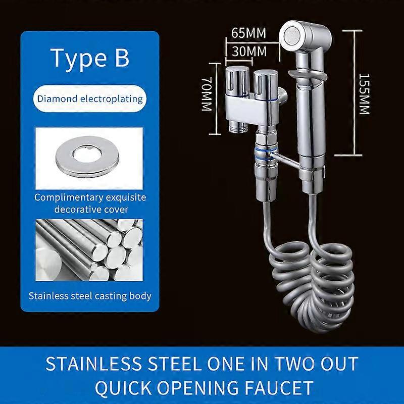Handheld Toilet Bidet Faucet Sprayer Bathroom Hand Bidet Set Toilet Self Cleaning Shower Head One In Two Out Angle Valve Faucet