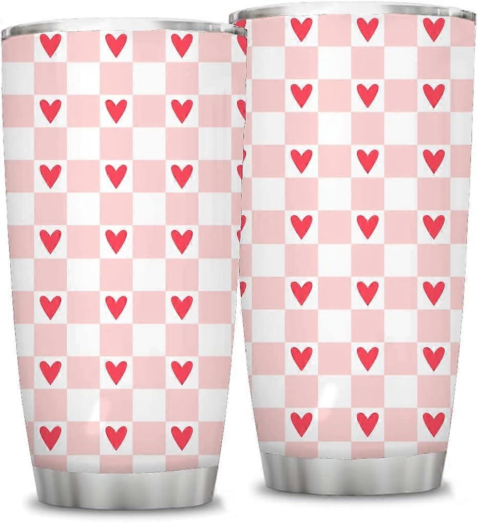 هدية 20 أوقية للفتيات ، هدية عيد ميلاد لطيفة للأصدقاء ، هدية زوجة ، هدية أمي ، كوب سفر فنجان قهوة لطيف للنساء ، فراغ ريترو متقلب قلوب tumbl