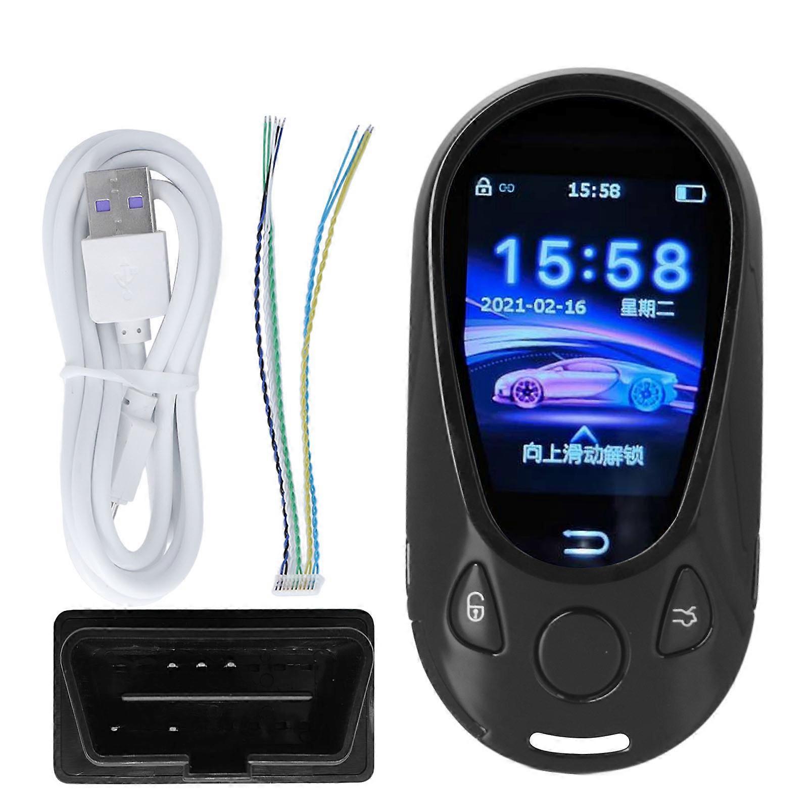 Smart LCD Touch Screen Car Keys Keyless Entry Universal Remote Key for Start and Stop Engine Button Car Models Black