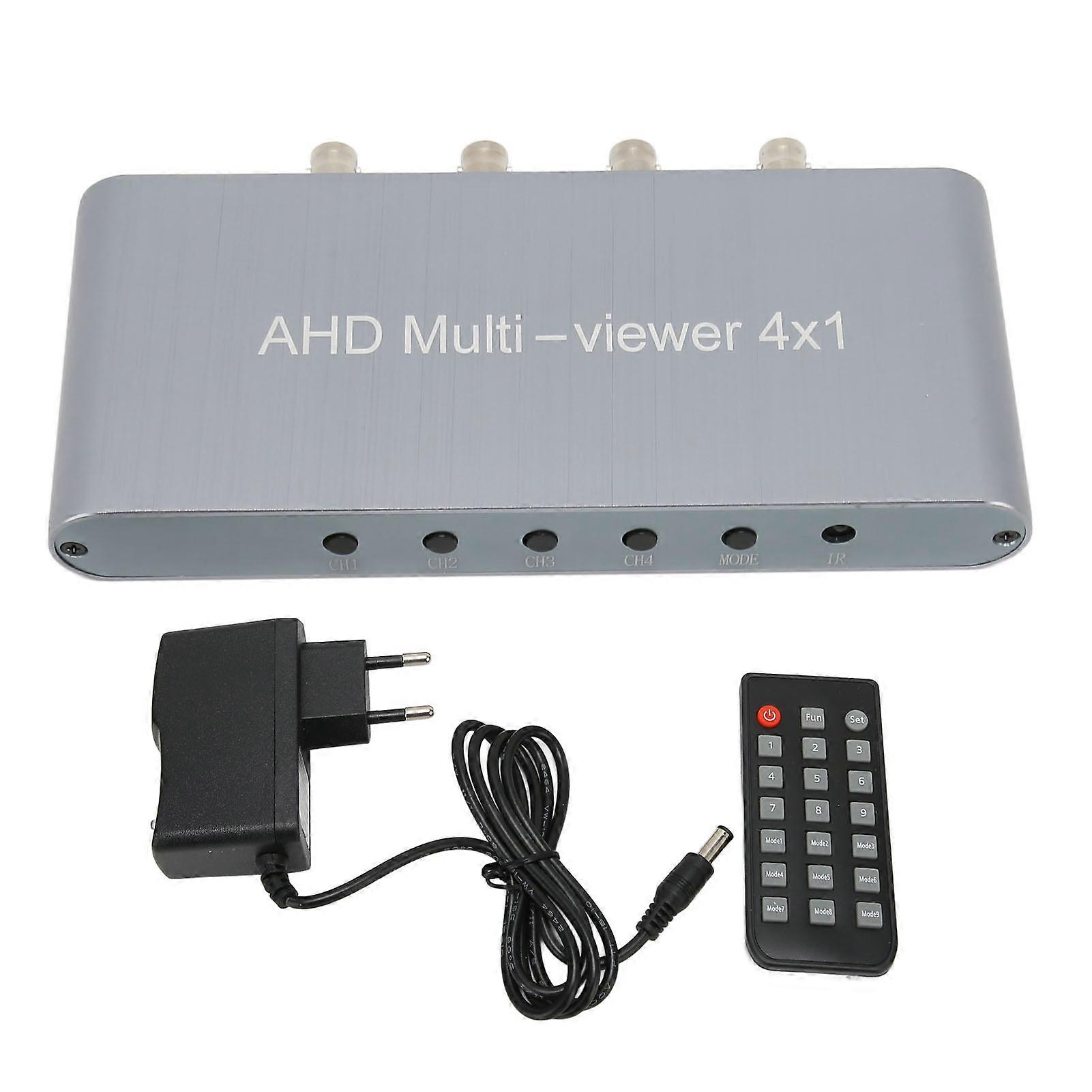Ahd 4x1 Multiviewer Switcher 4 In 1 Out 1080p At 60hz Ahd 4x1 Multi Switcher With Remote Control 100240v Eu Plug