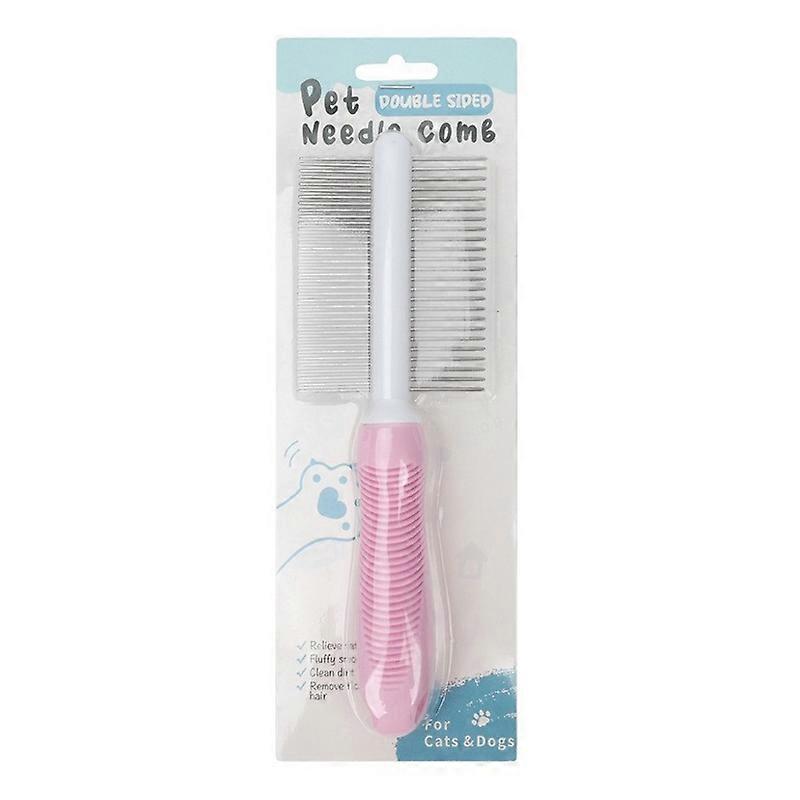 Pet Floating Hair Cleaning Comb Two-side Teeth (Pink)