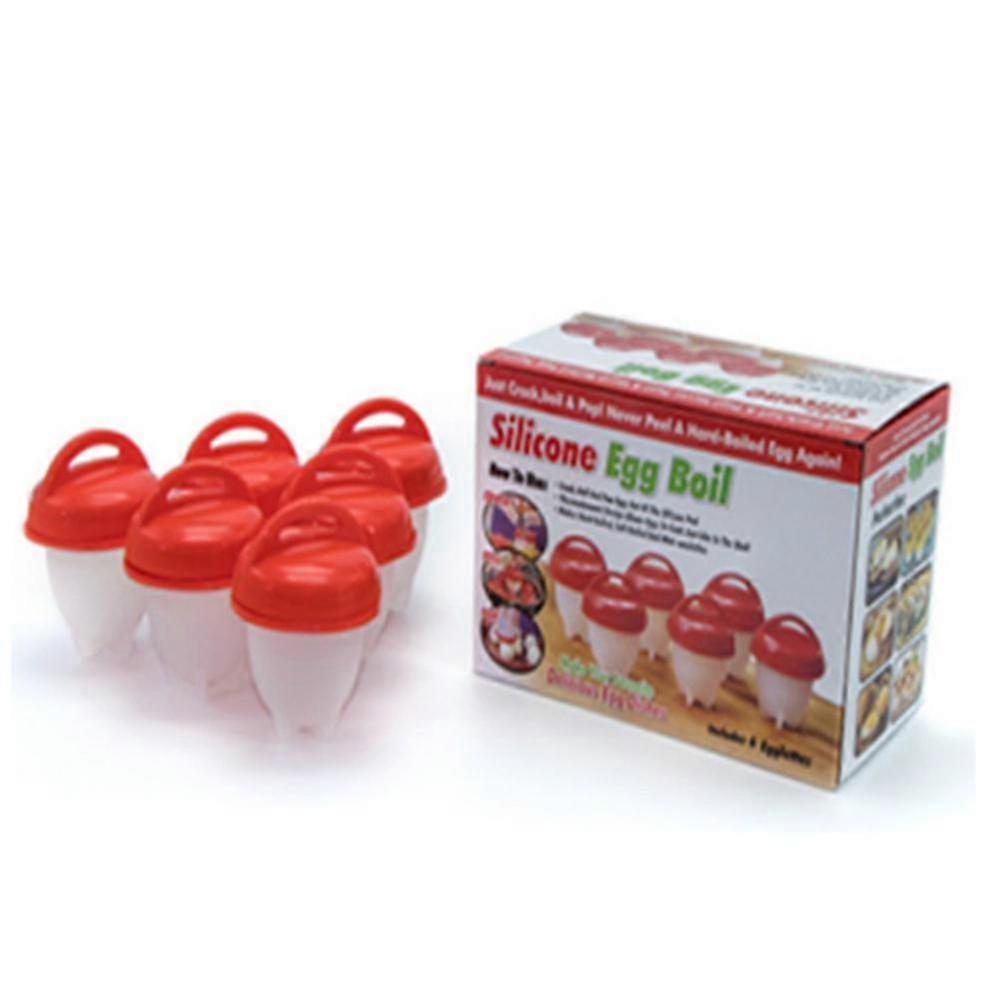 6pack Hard Boiled Silicone Egg Cooker Nonstick Without Shell 100%bpa Free