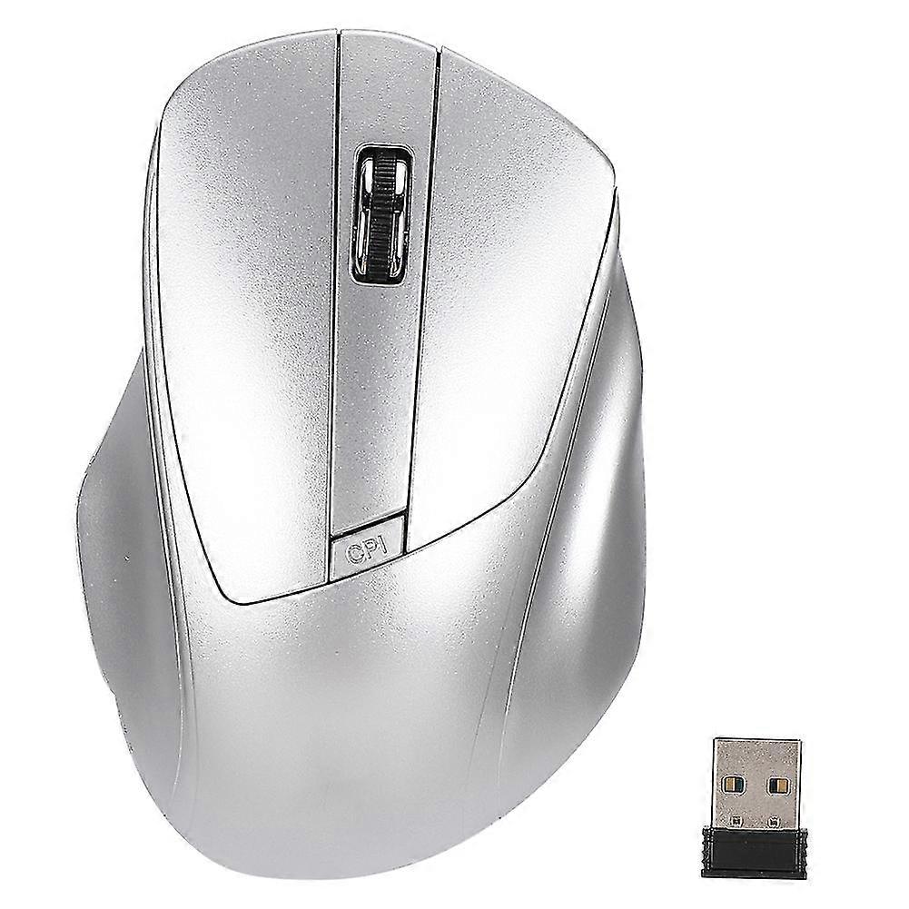 W12 USB 2.4G Wireless Silent Computer Mouse Ergonomic Design Silver-YM