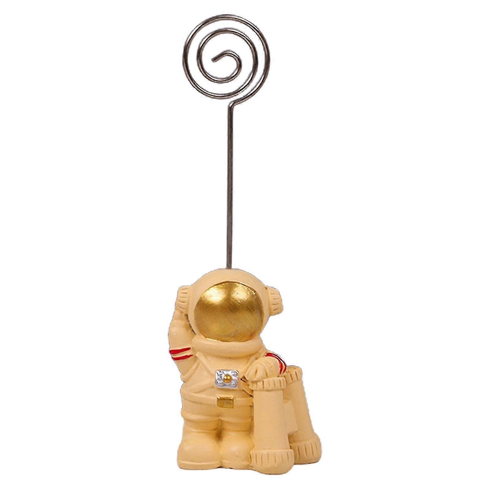 Astronaut Business Card Holder Reusable Fine Workmanship Restaurant Menu Stand Metal Holder Stand Desktop Card Holder