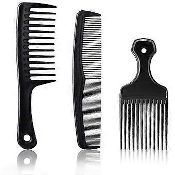 3 Pieces Wide-Tooth Comb Detangling Shower Comb Set, Wide-Tooth Comb, Pick Comb, All Purpose Comb, Anti-Static Comb Afro Hair Carbon Fiber Pick Barber