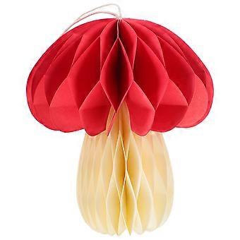 Mushroom Shaped Honeycomb Ball Paperboard Mushroom Decor Hanging Mushroom Decor