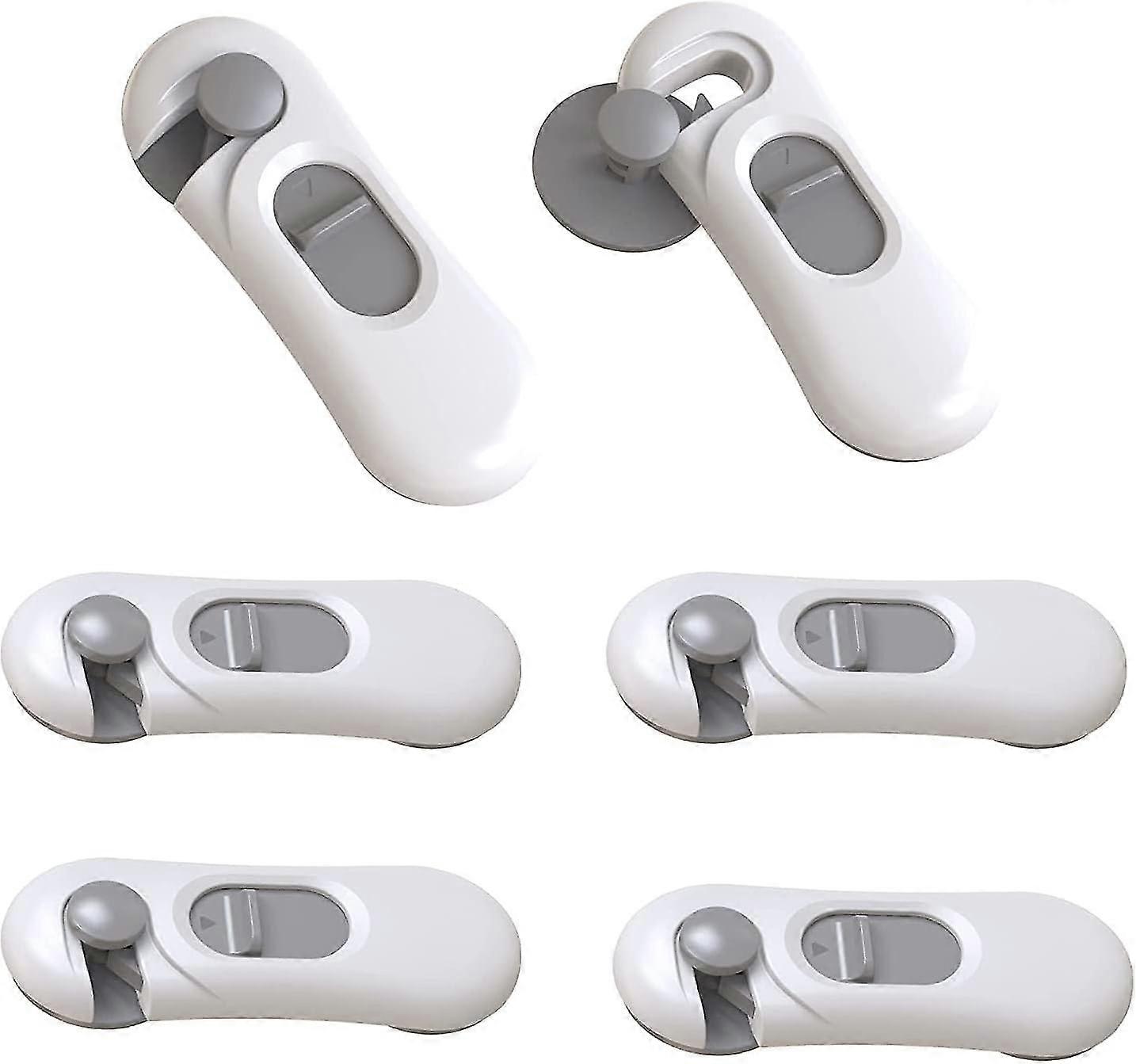 6 Pack Child Safety Locks, Easy To Install No Drilling For Cabinet, Drawer, Furniture, Toilet, Fridge And Oven