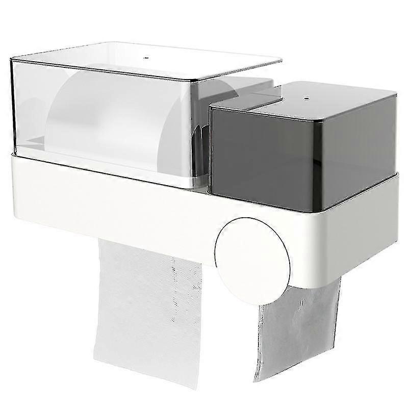 multifunction paper towel holder 3 in 1 waterproof garbage bag storage sanitary grey