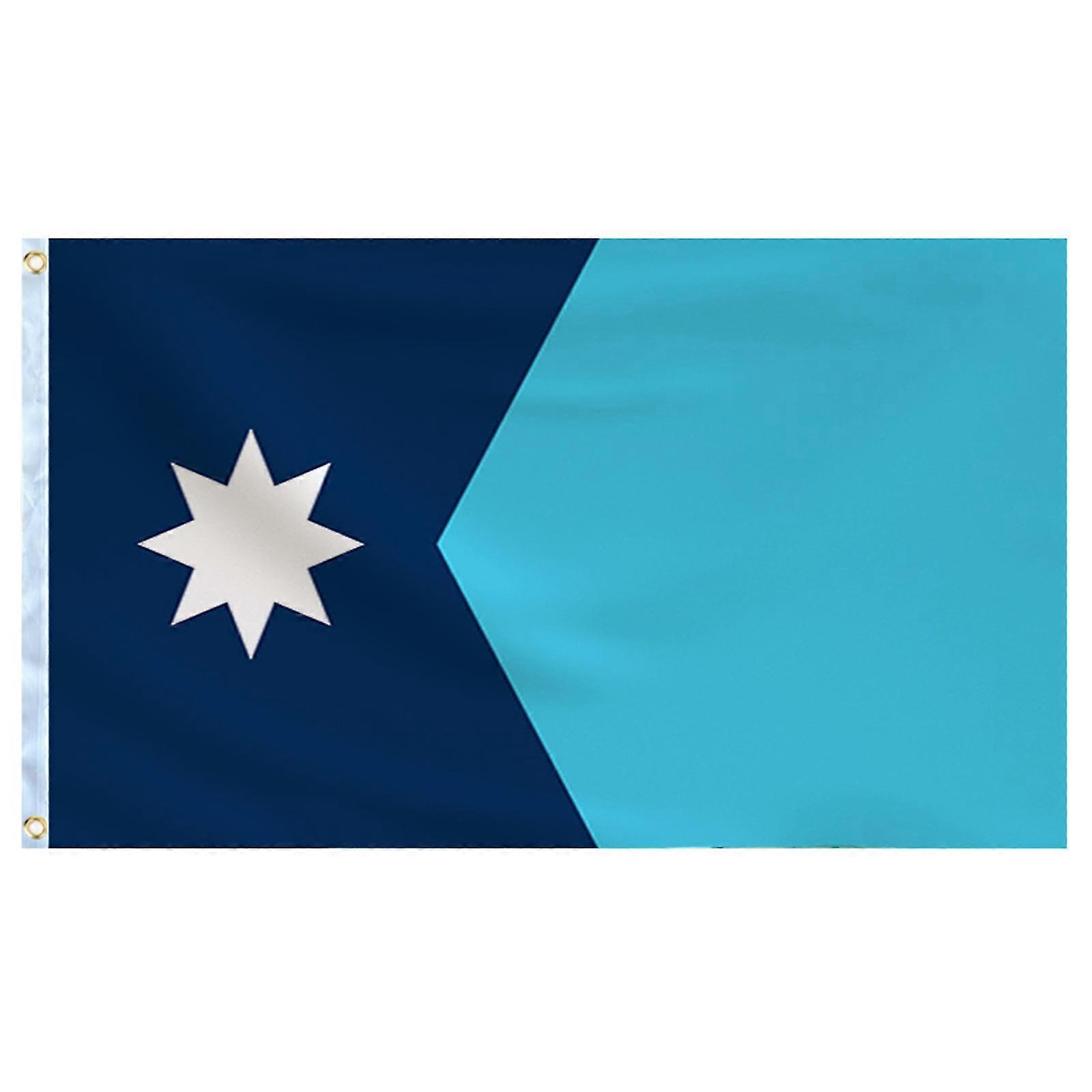 Nouvelle mise à niveau du drapeau de l’État du Minnesota 90 * 150 cm, nouveau drapeau de l’État du Minnesota double face, polyester avec œillets en laiton