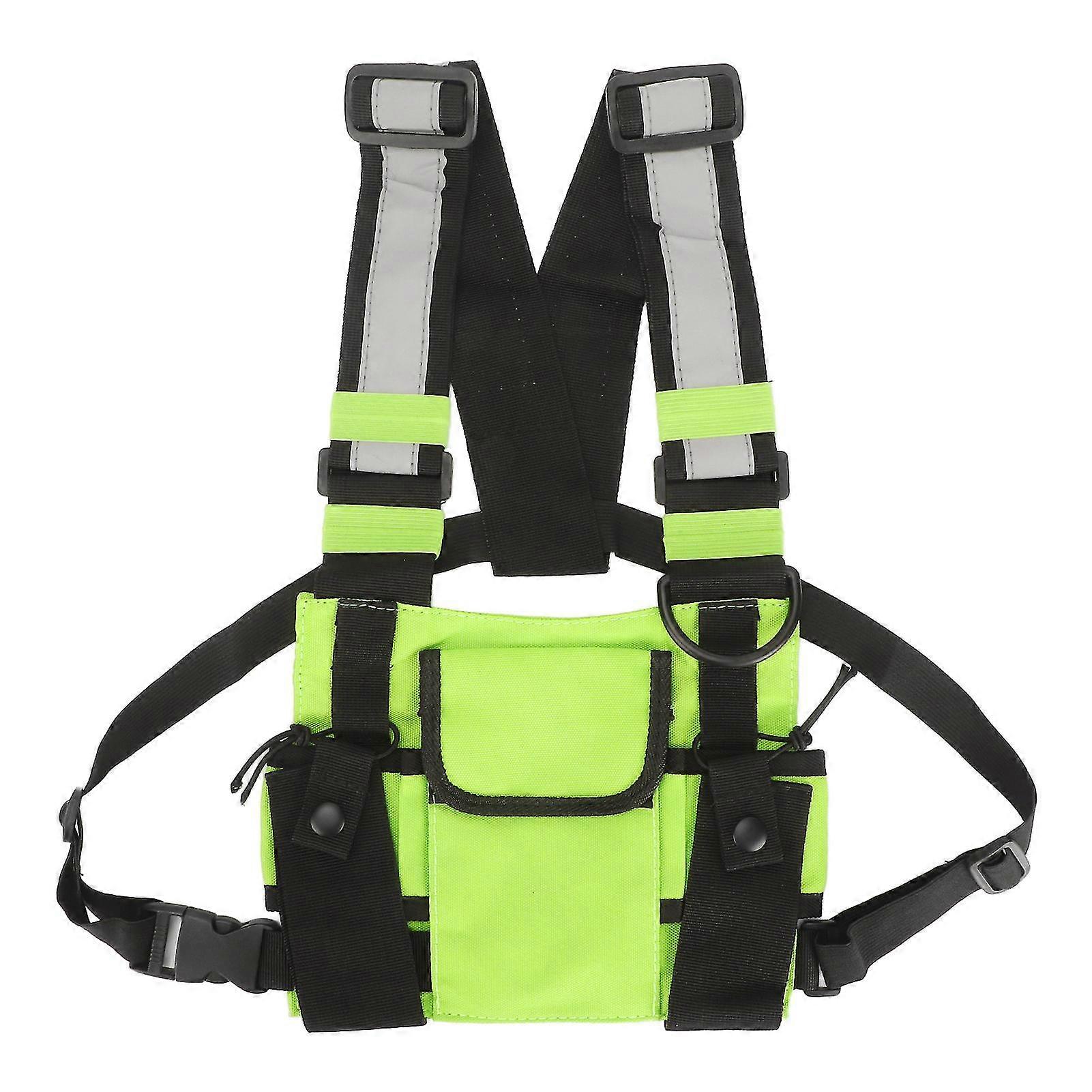 Adjustable Universal Radio Chest Harness Bag - Fruit Green Two Way Radio Vest-Good