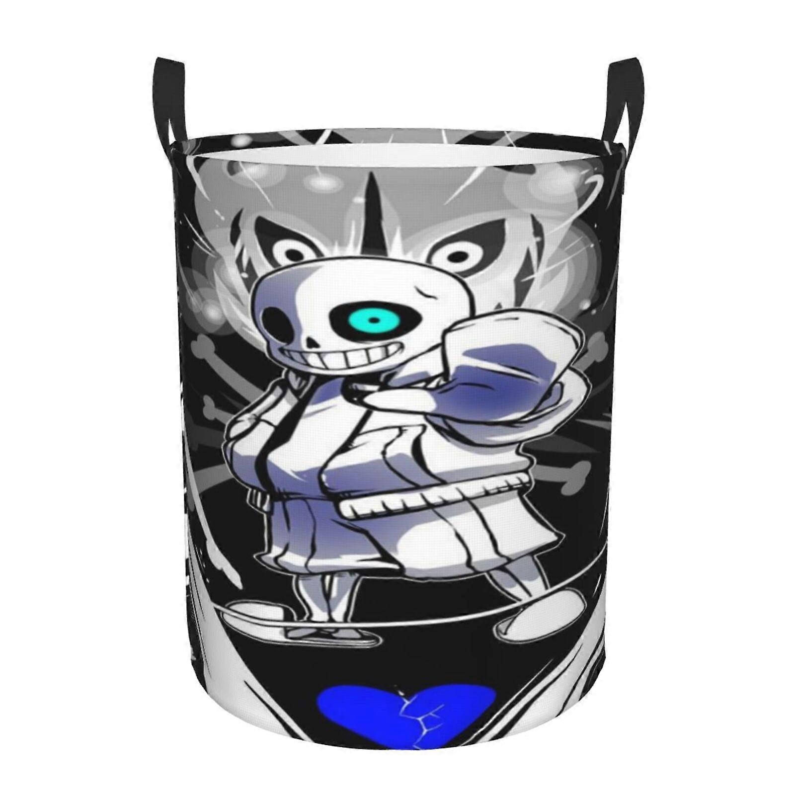 Undertale Sans 3d Graphic Flame Laundry Basket Fire Flame Clothes Hamper Storage With Handle-SYS27938