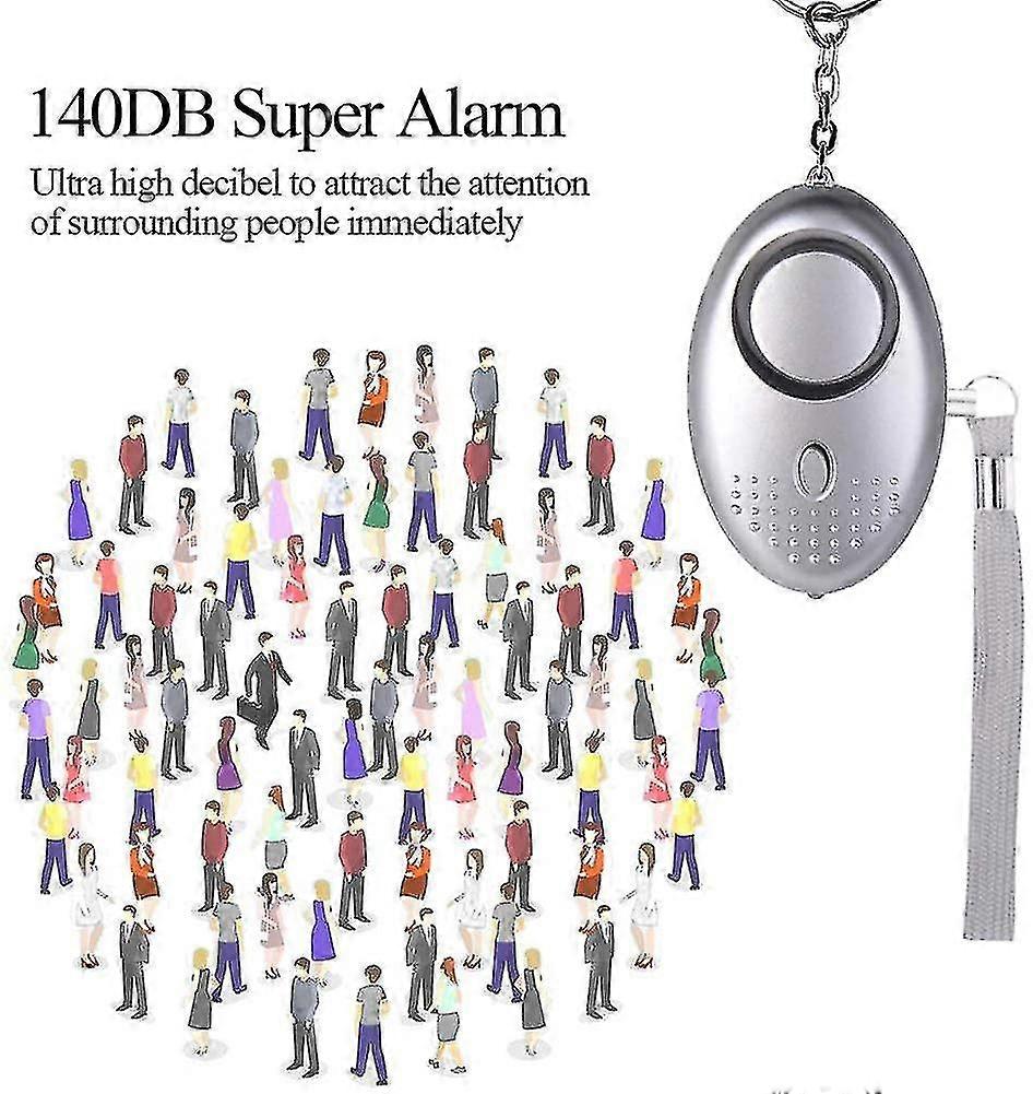 5 Pack 140db Osobisty pęk bezpieczeństwa z diodą LED, osobisty alarm