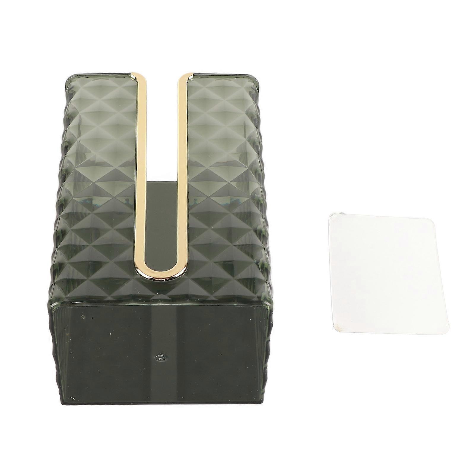 Wall Mounted Bathroom Tissue Box Holder Adhesive Semi Transparent Rectangular Facial Tissue Dispenser