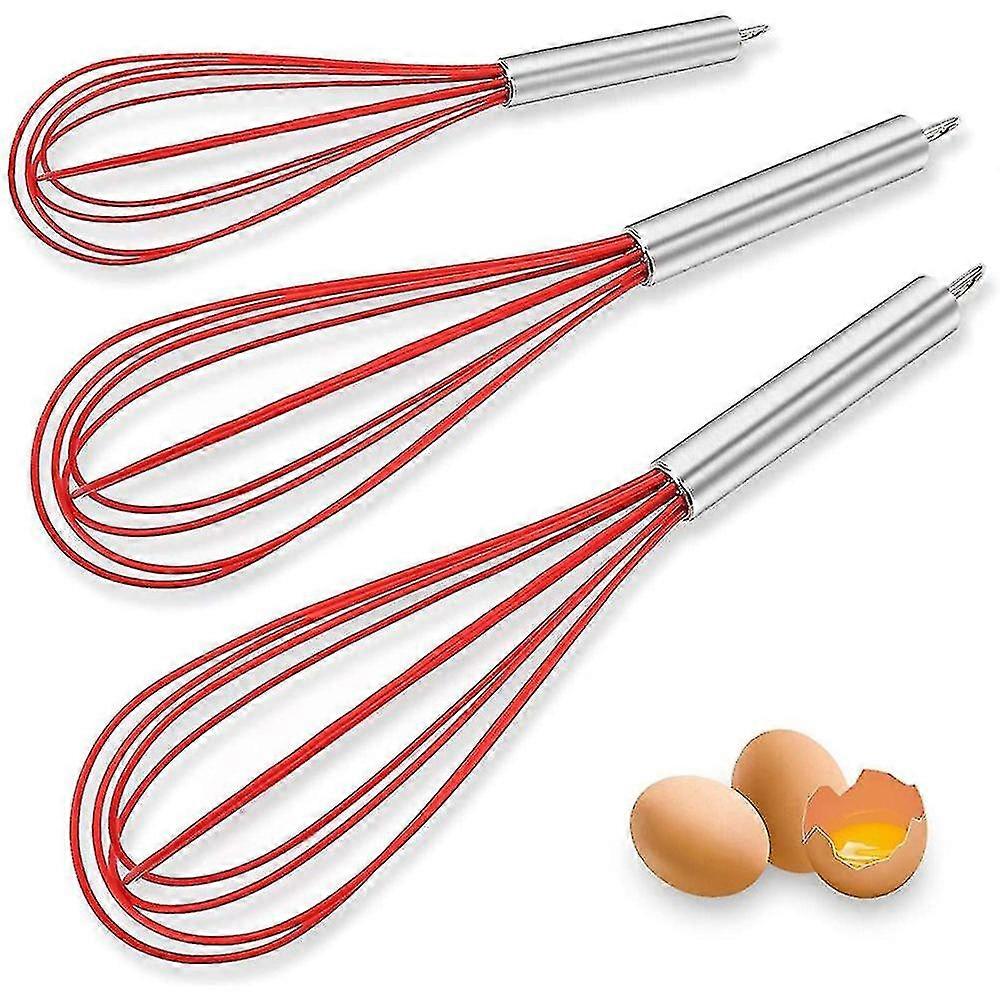 Silicone Whisk, Balloon Whisk Set, Wire Whisk, Egg Frother, Milk And Egg Beater Blender-kitchen Utensils For Blending, Whisking, Beating, Stirring, Se