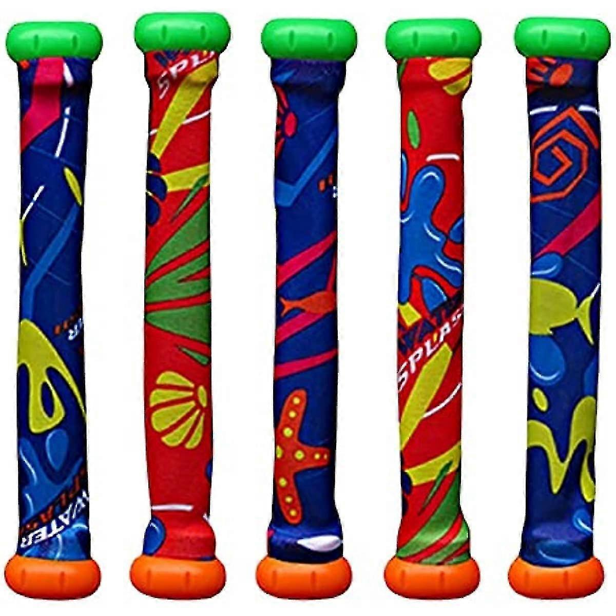 Ceasnitis 5 Pieces Underwater Pool Diving Toys Colorful Throwing Diving Sticks Kids Training Dive Toys Children Swimming Diving Toys Games Water Gift