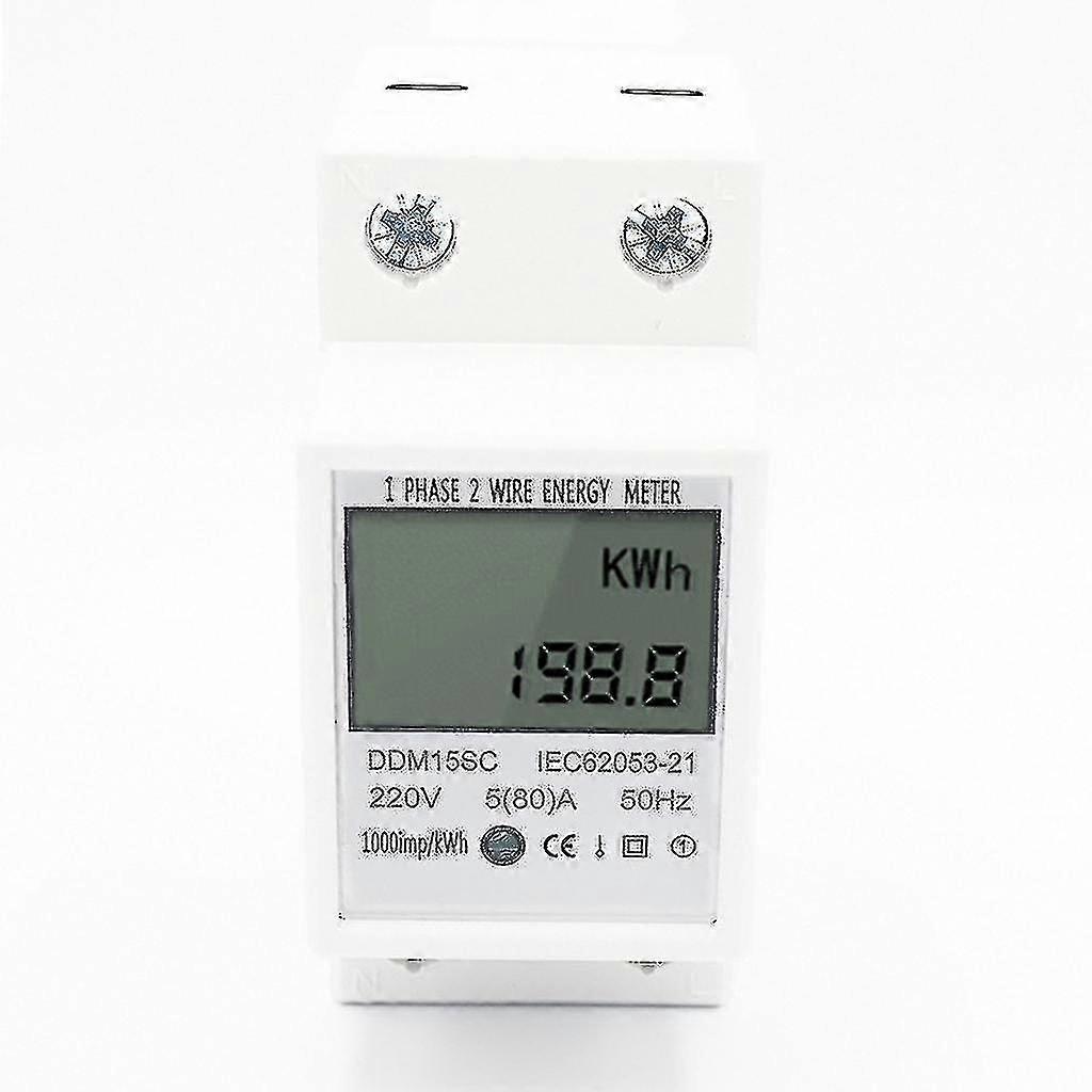 Digital Electricity Meter 220v 5(80) A Digital 1 Phase Din Rail Energy Meter