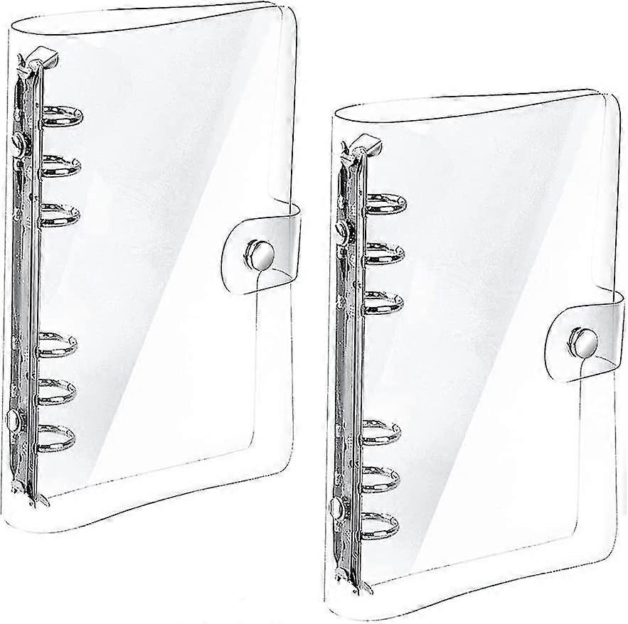 2 Pieces A5 Ring Binder Cover, Refillable Paper Pvc Binder, Loose Leaf Personal