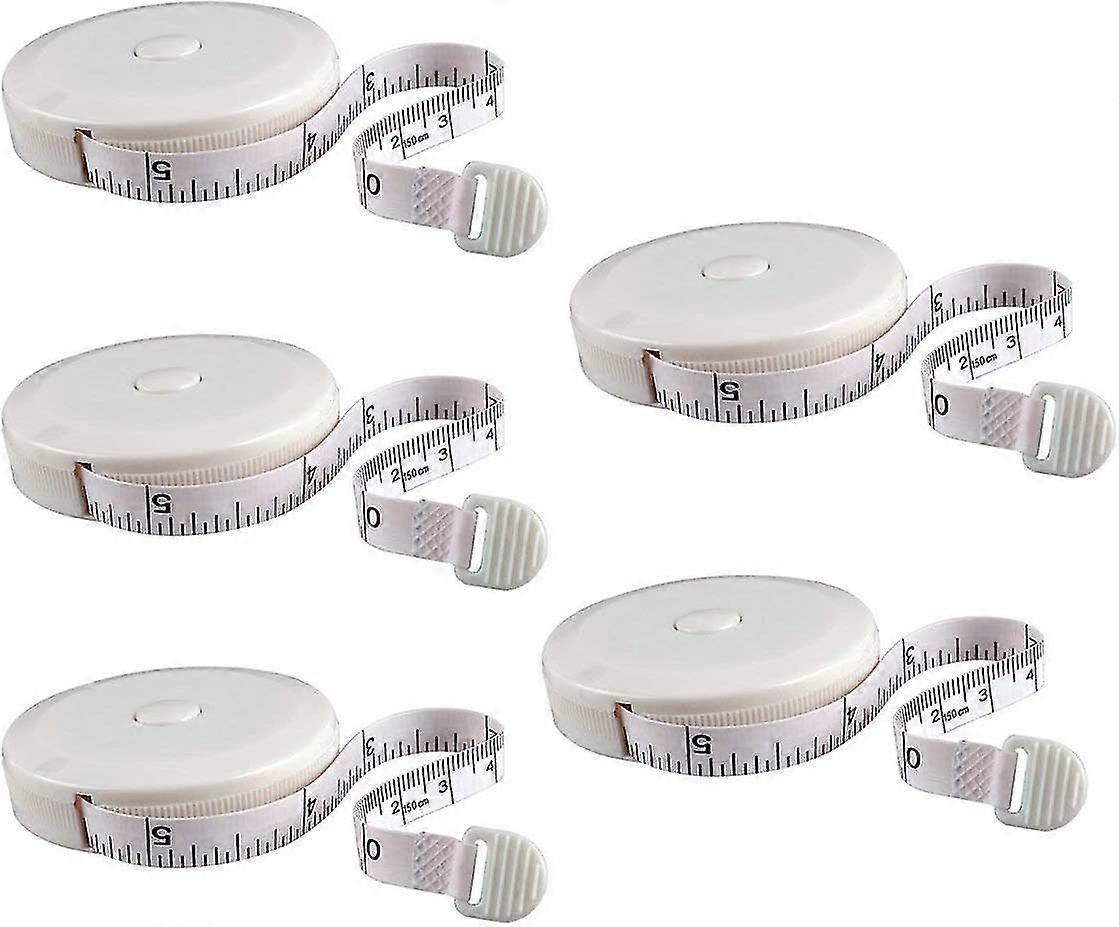 Soft Tape Measure, Iave 5 Pack Push Button Retractable Tapes Double