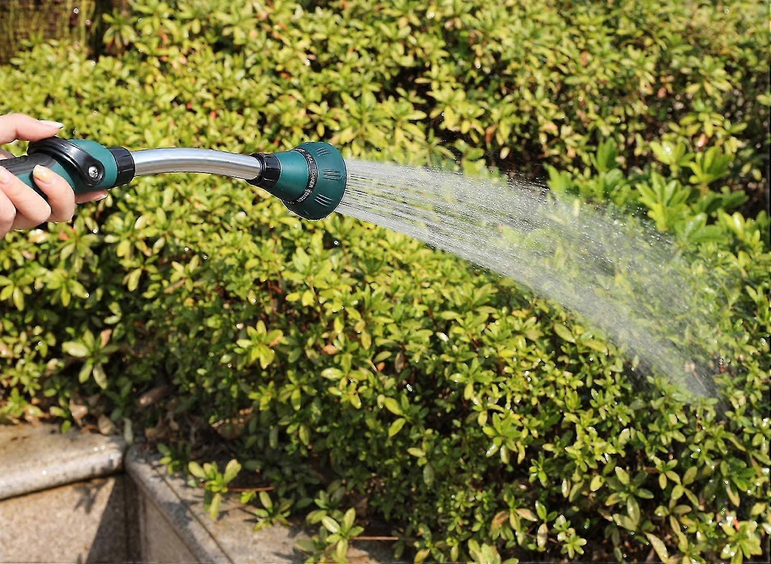 Watering Stick 15" Garden Hose Nozzle Sprayer With 8 Adjustable Spray Patterns And Thumb Controls