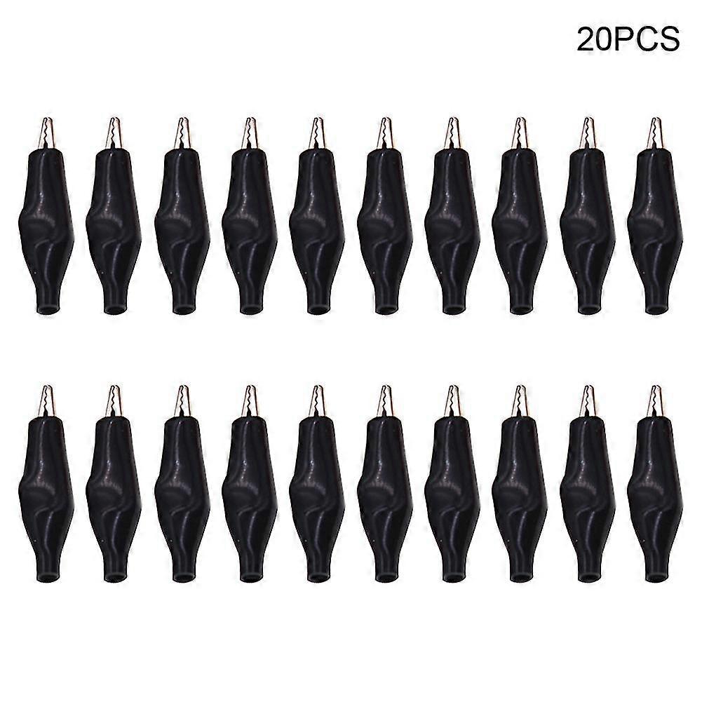20pcs Testing Work Portable Easy Use 28mm With Plastic Boot Metal Crocodile Clip