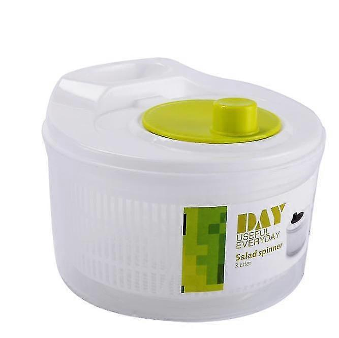 Vegetable Washer Manual Lettuce Washer Dryer, Easy Water Drain System & Compact Storage, Secure Lid Lock & Rotary Handle, Cleaning & Drying Greens & O