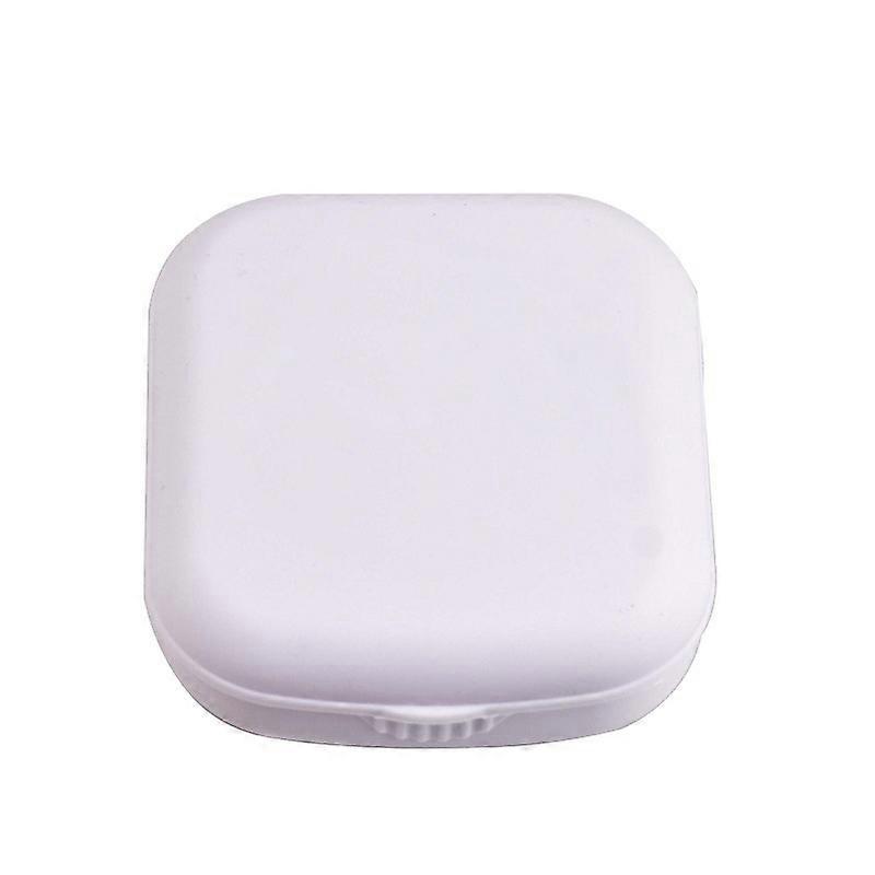 White Portable Contact Lens Case Hygiene Contact Lens Case Travel Set with Mirror for Daily Trips like Travel and Work