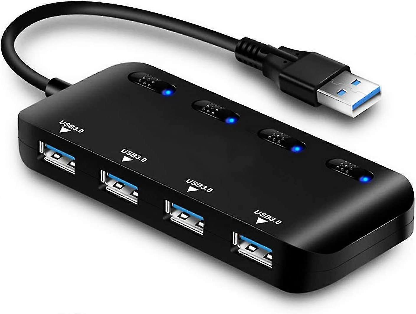 Port Usb 3.0 Hub,with Switch Indicator Lights